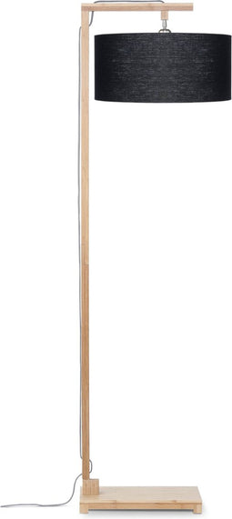 GOOD&MOJO Vloerlamp Himalaya - Bamboe/Zwart - Ø47cm - Scandinavisch,Bohemian - Staande lampen voor Woonkamer - Slaapkamer