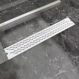 vidaXL - Doucheafvoer - rechthoekig - golf - 730x140 - mm - roestvrij - staal