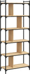 vidaXL - Boekenkast - 6-laags - 76x32x192 - cm - bewerkt - hout - sonoma - eikenkleur