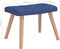 vidaXL - Schommelstoel - met - voetenbank - stof - blauw