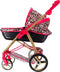 Glam Crew The Glam Crew 2In1 Poppenwagen Bella Met Luipaardprint Roze/Goud