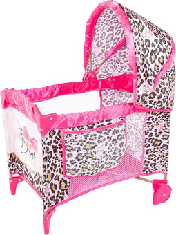 Glam Crew The Glam Crew Poppenbed Met Luipaardprint Roze/Goud