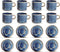 GLAMOMAX'S Choice - Blue Nova Kop en Schotel Set - 20cl - Porselein - 8 Persoons - 16 Delige Koffieset - 8+8 Koffiekop&Schotel - Blauw - Vaatwasserbestendig