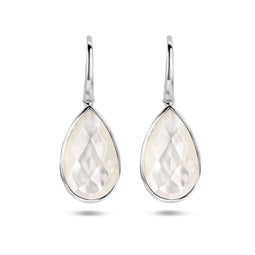 Glams oorhangers parelmoer franse haak - Zilver