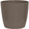 Glanzende plantenpot - GARDEN ID - Glanzend Taupe met wielen - 35 x 32 cm - Keramiek look - Waterdicht - Gemakkelijk te verplaatsen