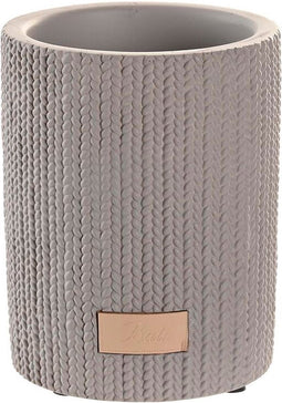 Glas DKD Home Decor Grijs Cement (8 x 8 x 10 cm)