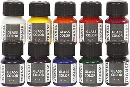 Glass Color Transparent, 10x30 ml, diverse kleuren
