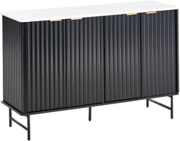 GLASTONBURY - Dressoir - Zwart/Marmer - MDF