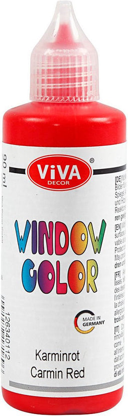 Glasverf - Verf Ramen, Glas, Spiegels - Rood - Karmijnrood - Viva Decor Window Color - 90ml