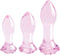 Glaze Glass - 3-delige glazen anaalplugset met rozenknop