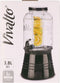 Glazen drankdispenser/limonadetap met zwarte kleur dop/tap 3.8 liter - Tapkraantje - 21 x 38 cm