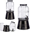 Glazen drankdispenser/limonadetap met zwarte kleur dop/tap 3.8 liter - Tapkraantje - 21 x 38 cm