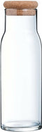 Glazen karaf tafelfles met kurkstop voor water, sap, melk - 1000 ml