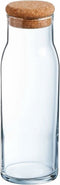 Glazen karaf tafelfles met kurkstop voor water, sap, melk - 1000 ml