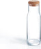 Glazen karaf tafelfles met kurkstop voor water, sap, melk - 1000 ml