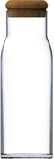Glazen karaf tafelfles met kurkstop voor water, sap, melk - 1000 ml