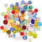 Glazen kralen, afm 6-13 mm, gatgrootte 0,5-1,5 mm, diverse kleuren, 60gr