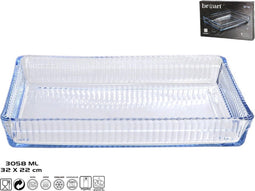 Glazen ovenschaal-serveerschaal rechthoekig 32 x 22 cm - Ovenschotel oven serveerschaal van glas