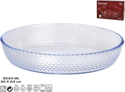 Glazen ovenschaal-serveerschaal rond/ovaal 35 x 24 cm - Ovenschotel oven serveerschaal van glas