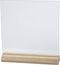 Glazen plaat met houten voet, afm 15,5x15,5 cm, dikte 28 mm, 10 sets