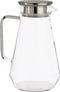 Glazen sapkan/schenkkan karaf met luxe deksel van 1,5 liter - Formaat: 16,3 x 13 x 22 cm - Materiaal borosilicaatglas