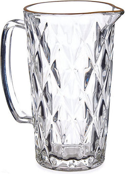 Glazen schenkkan/karaf 1liter 20 x 12 cm Diamant-style - Sapkan/waterkan en waterglazen