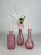 Glazen vaasjes roze 10 cm - woonaccessoires - Kaarsenhouder - Vaasje glas- Bloemenvaasje - Decoratie