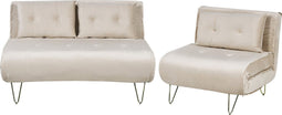 VESTFOLD - Slaapbank set - Beige - Fluweel