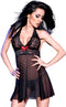 BABYDOLL+STG CR4134 NOIR L/XL