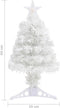 vidaXL - Kunstkerstboom - met - verlichting - 64 - cm - glasvezel - wit