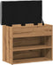 vidaXL - Schoenenbank - 62x32x50 - cm - bewerkt - hout - artisanaal - eikenkleur