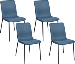 GLENDIVE - Eetkamerstoel set van 4 - Donkerblauw - Polyester