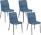 GLENDIVE - Eetkamerstoel set van 4 - Donkerblauw - Polyester
