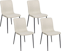 GLENDIVE - Eetkamerstoel set van 4 - Lichtbeige - Polyester