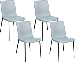 GLENDIVE - Eetkamerstoel set van 4 - Lichtblauw - Polyester
