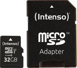Intenso 32GB Micro SDHC - UHS-I Premium - Class 10 tot 90 MB/s - met SD adapter