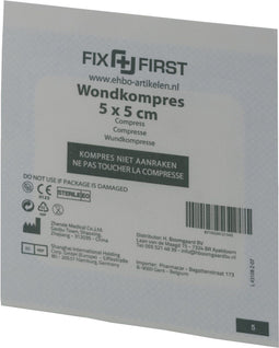 Gaascompres fixfirst steriel 5x5cm