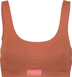 PUMA Women's Sporty Padded Top - Sporttop - Zacht en comfortabel - Bruin