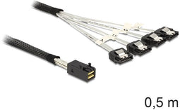 Delock 83392 - Kabel - Mini SAS HD naar 4x SATA - Zilver Zwart