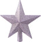 Glitter kerstboom ster piek/topper van kunststof 19 cm - heide lila paars - Kerstversiering