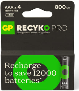 GP ReCyko Pro GPRCP80AAA174C4 - Oplaadbare batterij AAA - NiMH 800 mAh (4 stuks)