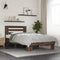 vidaXL - Bedframe - bewerkt - hout - en - metaal - bruin - eikenkleurig - 90x190 - cm
