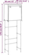 vidaXL - Toiletrek - 2-laags - 56x30x170 - cm - ijzer - grijs