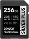Lexar Professional SILVER PLUS - SDXC UHS-I - 256GB - Zwart/Zilver