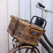 MigoStyling - Kinder Fietsmand - Rotan - Fietsmand met Leer - MigoStyling - Bruin - 43x33x25 cm - Eenvoudig te Bevestigen