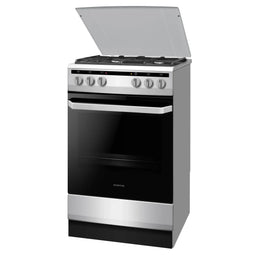 Inventum VFG5020GRVS - Gasfornuis 50 cm - 4 kookzones 62 liter - Roestvrijstaal