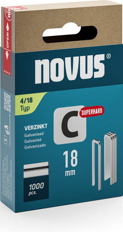 Novus Tools 042-0802 - Niet C 4/18mm - Smalle rug - 1000 stuks