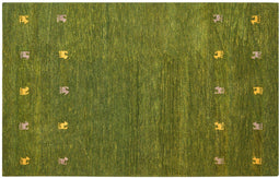 YULAFI - Modern vloerkleed - Groen - 140 x 200 cm - Wol