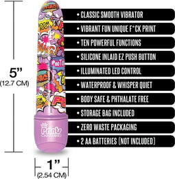 Global Novelties Vibrator Love Toy PRINTS CHARMING POP TEASE 5" F CK Multicolours