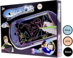 Glow Drawing Board - Led Light Tekenbord inclusief 4 stiften - 4x Neon Kleuren - Assorti